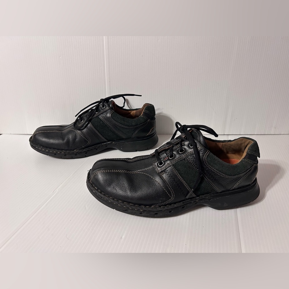 Clarks black leather Oxford shoe men size 12 M